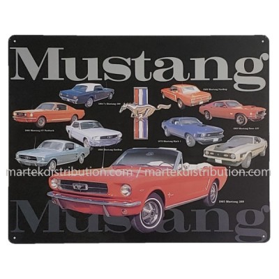 Enseigne Ford Mustang en métal Évolution